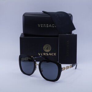 Versace VE4407D GB1/87 Square Sunglasses – Black/Dark Grey